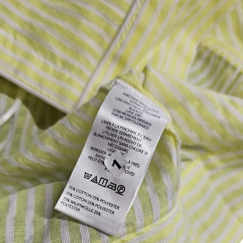 Anthropologie Button-Front Halter Swing Blouse Open Tie Back Striped Size Small - Picture 7 of 11